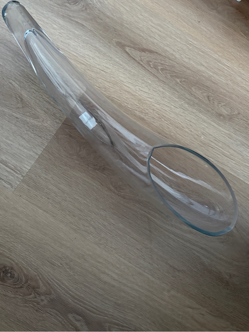 Clear Curved Glass Vase Decorative Cornucopia
